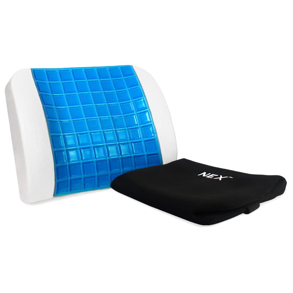 NEX Back Support for Chair Cushion, Memory Foam Back Pillow, Lumbar Support