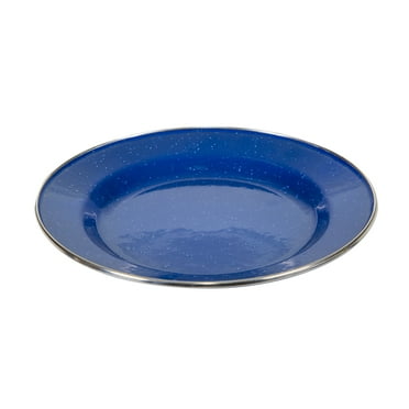Stansport Enamel Dinner Plate - S.S. Edge - 10" Blue
