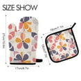 thumbnail image 2 of Yayeee Oven Mitts and Pot Holder Set of 4 Heat Resistant Kitchen Gloves Baking Hot Pad, Purple Retro Flower, 2 of 5