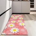 thumbnail image 4 of Pink Daisy Flower Yellow Centers Pattern Kitchen Rug Mat,Kitchen Runner Rugs Non Skid Washable,Decorative Kitchen Floor Mats for Kitchen,Sink,Laundry,17"X47", 4 of 5