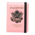 thumbnail image 1 of Leather Passport Holder with Rfid Blocking Protection – Travel Wallet for Women Men with Card Slots Metal Badge, Compact Document Organizer for Passport Boarding Pass Tickets, 1 of 9