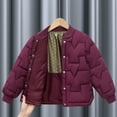 thumbnail image 2 of Boys Girls Padded Jacket Unisex Tween 5-15Year Long Sleeve Solid Color Puffer Jacket Windproof Winter Casual Warm Outdoor Sport Coat Outerwear, 2 of 7