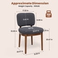 thumbnail image 5 of ClinQ Dining Chairs Set of 4, Boucle Upholstered Seat with Wood Legs and Curved Back, Modern Accent Seating for Kitchen, Dining Room, Gray, 5 of 6