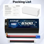 HRB 2pcs 15.2V 4S 6500mAh High Voltage LiPo Battery EC5 for RC Car Truck Buggy