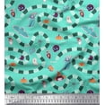 thumbnail image 1 of Soimoi Velvet Fabric Spider Web,Bat & Ghost Halloween Printed Craft Fabric by The Yard 58 Inch Wide, 1 of 3