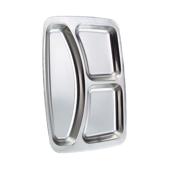 JZROCKER 304Stainless Steel Plate Rectangular Divided Plate Dinner Tray Dinner Plate Suitable for Meals and Snacks