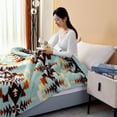 thumbnail image 6 of Levinis Bohemian Sherpa Throw Blanket 60'' × 80'', Sherpa Fleece Blanket for All Season, Southwestern Aztec Throw Blanket for Bed/Couch/Sofa/Office/Camping, 6 of 6