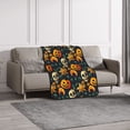 thumbnail image 4 of Pofeuu Halloween Skull Print Bed Blanket, Soft Flannel Blankets for Bed,Sofa, Couch, Chair, 50 X 60 Inches, Double Layer, 4 of 8