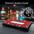 thumbnail image 5 of OTOSTAR Bling Bling Mask Holder for Car, Crystal Car Visor Tissue Box, Pure Handmade Diamond Auto Napkin Box Holder PU Leather Backseat Paper Towel Box with 1 Tissue Refill (Red), 5 of 7