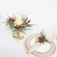 thumbnail image 3 of 1Pcs Christmas Candle Rings Wreath with Red Berry Snowy Pine Garland Candle Ring Snowy Pine Garland Candle Ring Holder for Christmas Wedding Home Table Centerpiece Decorations, 3 of 7