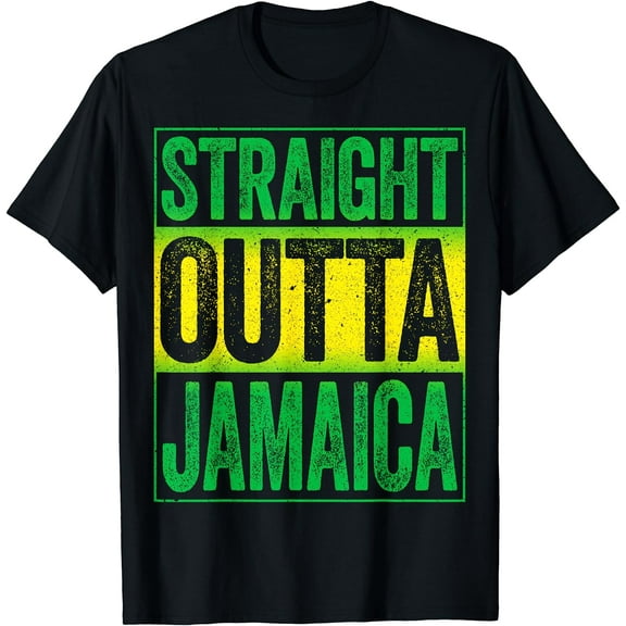 Straight Outta Jamaica T-Shirt Caribbean Party Shirt T-Shirt