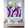 thumbnail image 4 of Sheer Curtains 54 Inch Length, Purple White Moire Semi Sheer Curtains Light Filtering Window Treatment, Modern Abstract Art Privacy Voile Drapes for Living Room Bedroom 52x54 Inch, 4 of 7