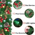 thumbnail image 3 of DreamHouse Christmas Rattan Garland with Led Light Outdoor 2.7m Christmas Rattan Decoration Garland for Stair Railing Fireplace Door Windows,Style A, 3 of 8