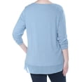 thumbnail image 2 of STYLE & COMPANY $38 Womens New 1228 Light Blue Chiffon Hem Top 1X Plus B+B, 2 of 2