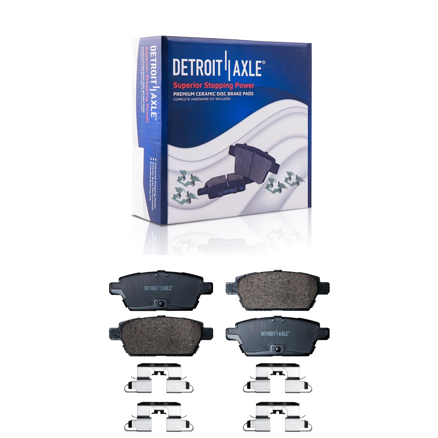 Detroit Axle - Brake Kit for 2006-2013 Mazda 6, 2006-2011 Ford Fusion MKZ Zephyr Milan Drilled & Slotted Brakes Rotors and Ceramic Brake Pads Replacement : 11.77" Front Rotor & 11.02" Rear Rotor