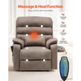 thumbnail image 2 of VEVOR Fauteuil Inclinable Releveur avec Chauffage et Massage, Fauteuil Inclinable Électrique Brun Pâle, 2 of 9