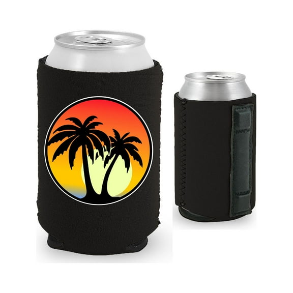 Palm Tree Magnetic Can Coolie (Black)