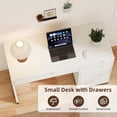 thumbnail image 4 of DreamCurship White Desk with Drawers, Modern Computer Desk with File Drawers, Home Office Study Writing Desk with Storage, White, 4 of 10