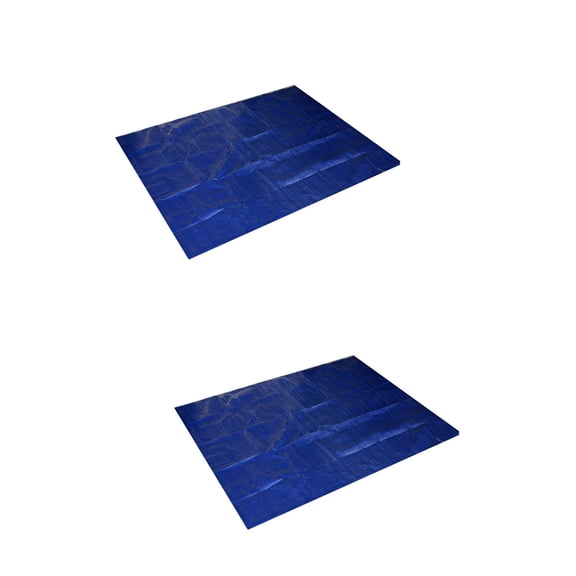 2 Pieces Swimming Pool Cover Rectangle Floats Inflatable Blue