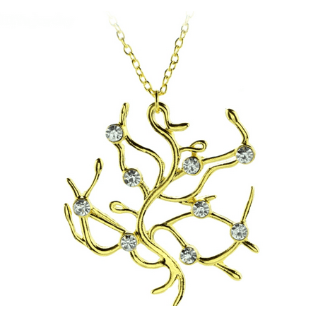 Belle Gold Tree Necklace Beauty And The Beast Pendant Movie Gift Jewelry (The Best Costume Jewelry)