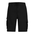 thumbnail image 4 of Kalauyu Mens Cargo Sweat Shorts Casual Elastic Waist Drawstring Gym Relaxed Fit Athletic Jogger Shorts with Pockets, 4 of 7