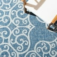 thumbnail image 5 of SAFAVIEH Courtyard Caylee Botanical Indoor/Outdoor Area Rug, Navy/Grey, 6'7" x 6'7" Square, 5 of 6