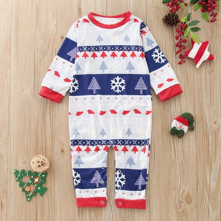 

Christmas Toddler Baby Letter Printed Romper Jumpsuit Xmas Family Clothes