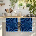 thumbnail image 4 of Blue Black Kitchen Towels Set of 3, Farmhouse Striped Spiral Vortex Abstract Absorbent Dish Towels for Kitchen, Microfiber Hand Towel, Quick Drying Tea Towel for Cleaning Decorative Dishcloths, 4 of 7