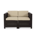 thumbnail image 5 of Isaiah Outdoor Faux Wicker 8 Seater Chat Set with Cushions, Dark Brown, Beige, 5 of 11