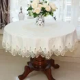 thumbnail image 5 of New Lace Tablecloth Pastoral round tablecloth Dining table cloths Home Embroidery table cover rose gold decoration house towel (127,220cm Round), 5 of 6