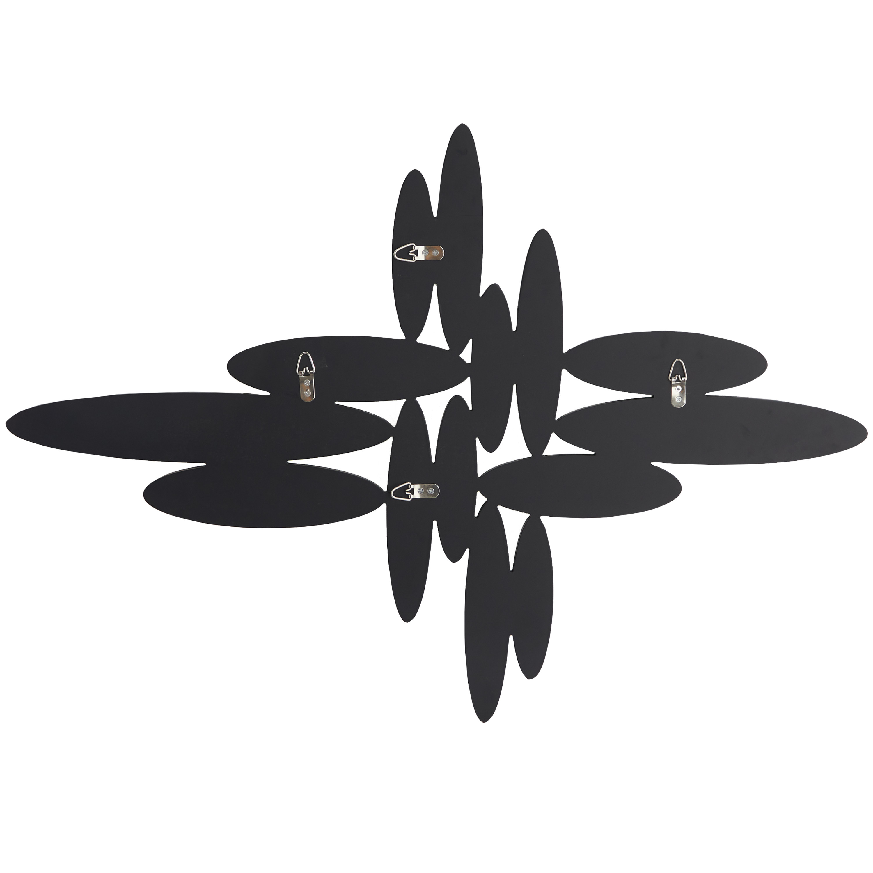 DecMode 40" x 28" Silver Abstract Oval Wall Mirror