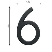 HY-KO 6 Black Floating Mount House Number 6