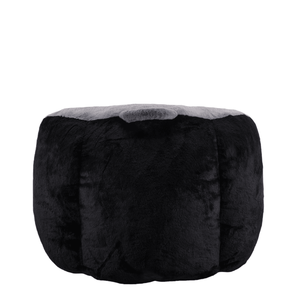 Tcbosik Oversized Bean Bag Chair, Faux Fur Accent Chair, Single Sofa Chair for Living Room, Bedroom, Black+White+Grey