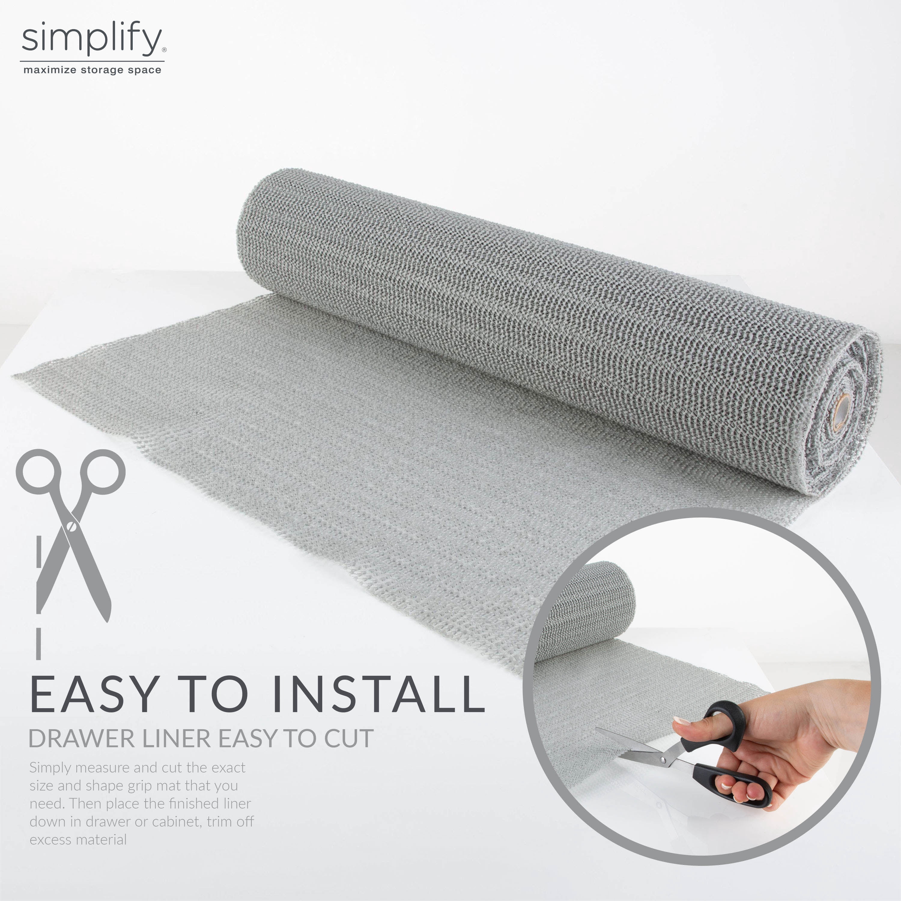 Simplify 40sqft. Heavy Duty Grip Liner in Grey