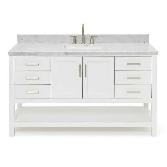 Ariel S061scwrvo Magnolia 60" Free Standing Double Basin Vanity Set - White