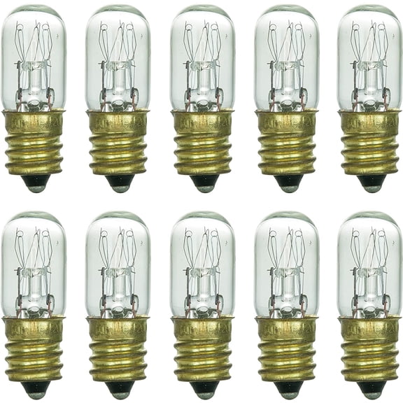 YANTON 41717 Incandescent T4 Tubular Light Bulb, 15 Watts, 75 LumeYANTON, Candelabra E12 Base, Dimmable, 2000 Hour Life Span, 2600K Warm White, 10 Count
