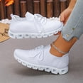thumbnail image 4 of EKVAHL Women's Knit Upper Running Sneakers, Low Top Non Slip Tennis Sneakers, Solid Color Elastic Fit Athletic Sneakers Lace-Up Walking Shoes for Training Hiking White, 4 of 6