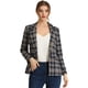 thumbnail image 1 of Blazers para mujer Chaqueta tipo blazer a cuadros con solapa con muesca Boyfriend Azul Oscuro M, 1 of 5
