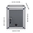 thumbnail image 2 of Pawsdot Small Grey Aluminium Alloy Mailbox with Lock Storage Box, 2 of 8