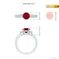 thumbnail image 5 of ANGARA Natural Classic Three Stone 1 ct Ruby and Diamond Ring in 14K White Gold for Women (Size-6mm) | July Birthstone Jewelry for Her, 5 of 10