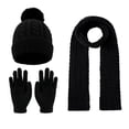 thumbnail image 5 of Sentuca 3 Pcs Kids Winter Hat Gloves Scarf Set Pom Pom Knit Beanie Long Scarf and Gloves Warm Cold Weather Accessory for Boys Girls Size 3-12Y, 5 of 6