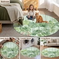 thumbnail image 5 of Tropical Plants Round Area Rug 7Ft Washable Circle Rugs for Dorm Laundry Room, Summer Green Palm Leaves Wooden Grain Non-Slip Carpet Floor Mats Indoor Outdoor Carpet Runner Aesthetic Home Decor, 5 of 8