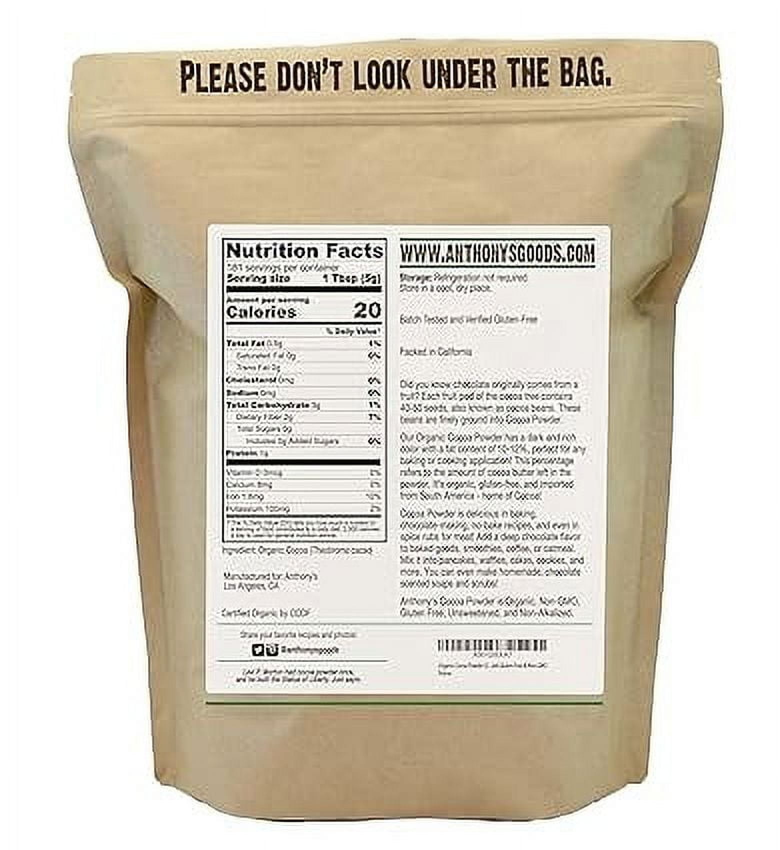 Anthony's Organic Cocoa Powder, 2 lb, Gluten Free, Non GMO 2 Pound (Pack of 1) Cocoa Powder