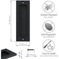 Rustic Matte Black 6" Sliding Barn Door Handles, Rectangular Plate