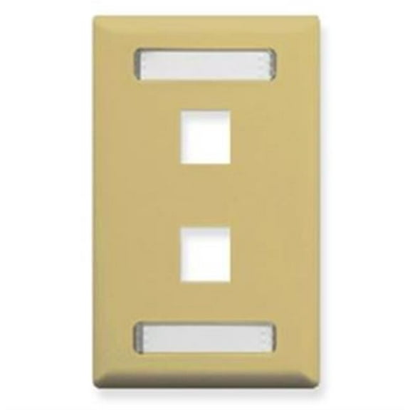 Classic Single Gang Faceplate With ID - Ivory, 2 Port