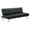 Black-Faux, variant on Sawyer Futon in Gray Fabric with Stainless Steel Legs