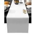 thumbnail image 2 of White Cotton Linen Table Runner 18 x 72 inch Pure White Solid Color Simple Minimalism Art Non-slip Rectangular Dining Table Decor for Wedding Party Holiday Dinner, 2 of 8