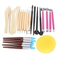 thumbnail image 3 of Clay Pottery Modeling Set, 24pcs Ball Stylus Dotting Tools Durable Wood Sculpture Cutter, For DIY Pottery Sculpture Handicraft Carvings Clay Sculptures, 3 of 8