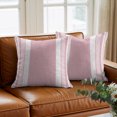 thumbnail image 6 of Throw Pillow Covers 20x20 Inch, Vintage Pink Striped Decorative Pillow Cases for Couch Sofa Bed, Farmhouse Modern Stripes Boho Cotton Linen Square Home Decor Pillowcases with Hidden Zipper, 6 of 9