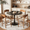 Black, variant on Round Tulip Dining Table, 27.6 Inch Circular Kitchen Table for 2 People, Melamine Laminated MDF Tabletop with Metal Pedestal Base, Easy Assembly Breakfast Table for Dining Room, Apartment, White